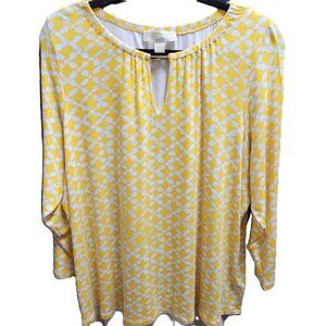 Michael Kors Knit Top Yellow & White Size XL
